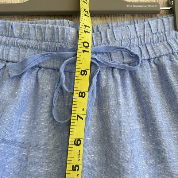 J.Crew Blue Wide Leg Seaside Linen Cropped Pant Trouser Size S - Picture 8 of 13